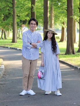 「andr」｜「アイテム（ワンピース/ドレス）」を使った、yukiさん（レディース・152cm）の夏コーディネート