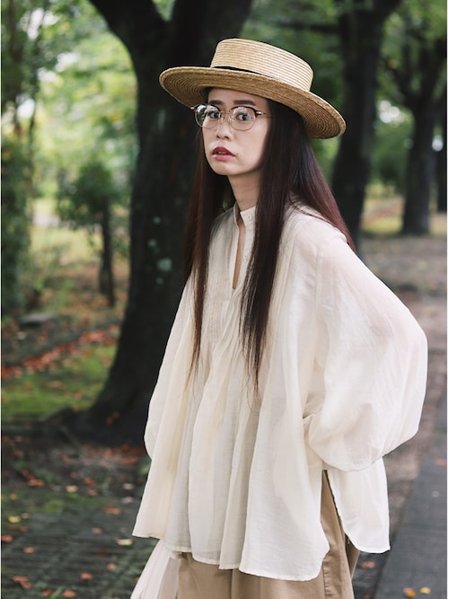 UNITED ARROWS 六本木ヒルズ限定 シアー ラメドット フリルブラウス