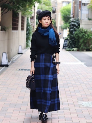 O’NEIL of DUBLIN スピックアンドスパン キルト ロングスカート O'NEIL OF DUBLIN オニールオブダブリン ウール ロングキルト