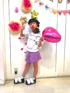 「アイテム（スカート）」を使った、ももさん（キッズ・126cm）の春コーディネート