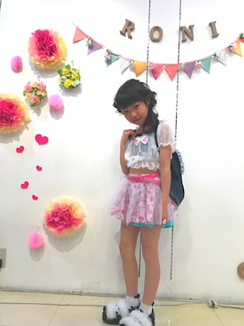 「RONI（ロニィ）のアイテム」を使った、ももさん（キッズ・126cm）の春コーディネート