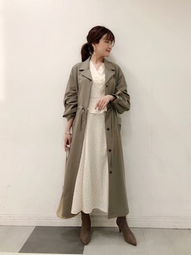 「プリーツバッグ」｜「アイテム（その他アウター）」を使った、mai＿Andemiuさん（レディース・163cm）の秋コーディネート