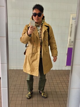 「GAP（ギャップ）のアイテム（トレンチコート）」を使った、DANCEHOLIC247 さん（メンズ・167cm）の冬コーディネート