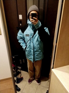 「WILD THINGS（ワイルドシングス）のアイテム（マウンテンパーカー）」を使った、tomboyさん（メンズ・175cm）の冬コーディネート