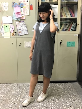 「Lulus（-）のアイテム（チュニック）」を使った、袁yuanさん（レディース・163cm）の春コーディネート