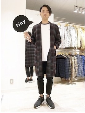 「ガウン」｜「アイテム（その他アウター）」を使った、tinyworldさん（メンズ・176cm）の秋コーディネート