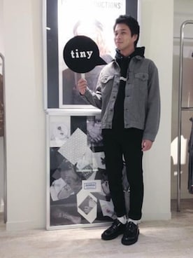 「COOTIE」｜「アイテム（デニムジャケット）」を使った、tinyworldさん（メンズ・177cm）の秋コーディネート