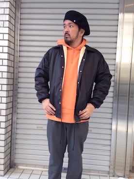 「ベレー」｜「アイテム（ジャケット/アウター）」を使った、tinyworldさん（メンズ・173cm）の秋コーディネート