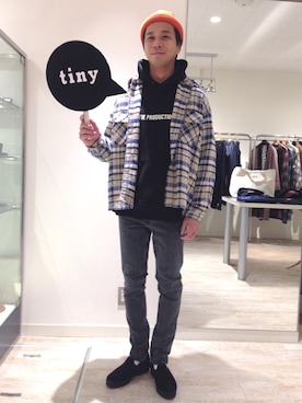 「COOTIE」｜「アイテム（その他アウター）」を使った、tinyworldさん（メンズ・178cm）の春コーディネート