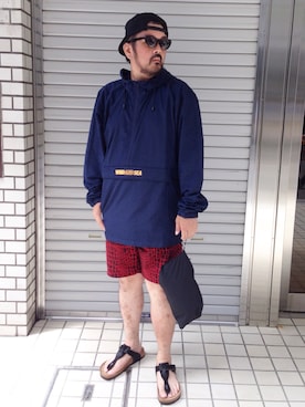 「ナイロンパーカー」｜「アイテム（その他アウター）」を使った、tinyworldさん（メンズ・173cm）の夏コーディネート