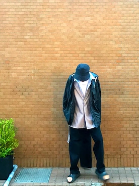 「Engineered Garments（エンジニアードガーメンツ）のアイテム」を使った、Keishiro Hidaさん（メンズ・179cm）の夏コーディネート