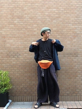 「白山眼鏡（ハクサンガンキョウ）のアイテム（メガネ）」を使った、Keishiro Hidaさん（メンズ・179cm）の夏コーディネート