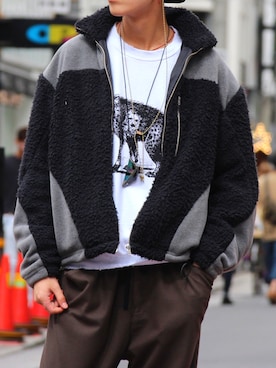 「SASQUATCHfabrix.（サスクワァッチファブリックス）のアイテム」を使った、Keishiro Hidaさん（メンズ・179cm・20代）の秋コーディネート