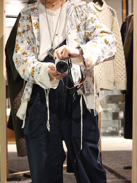 「Engineered Garments（エンジニアードガーメンツ）のアイテム（サロペット/オーバーオール）」を使った、Keishiro Hidaさん（メンズ・179cm）の秋コーディネート