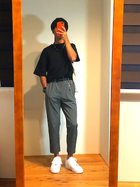 「BACK NUMBER（バックナンバー）のアイテム（スラックス）」を使った、もとなべさん（メンズ・173cm）の夏コーディネート