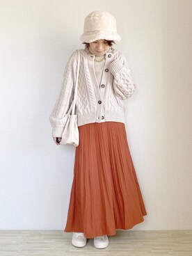 「rectangle（レクタングル）のアイテム（スカート）」を使った、Nanaさん（レディース・150cm）の冬コーディネート