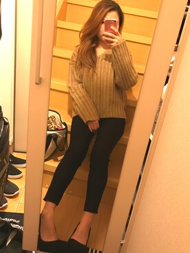 「BACKS（バックス）のアイテム（パンツ）」を使った、のんさん（レディース・145cm）の秋コーディネート