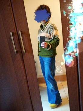 「70s」｜「アイテム（その他シューズ）」を使った、nakoさん（レディース・155cm）の冬コーディネート