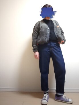 「UNIVERSAL OVERALL（ユニバーサルオーバーオール）のアイテム（その他アウター）」を使った、nakoさん（レディース・155cm）の冬コーディネート