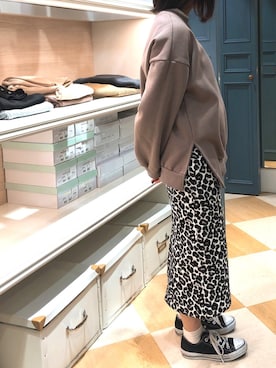 「アントマリーズ」｜「アイテム（スウェット）」を使った、くすみんさん（レディース・153cm）の冬コーディネート