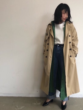 「アイテム（シャツワンピース）」を使った、くすみんさん（レディース・153cm）の春コーディネート