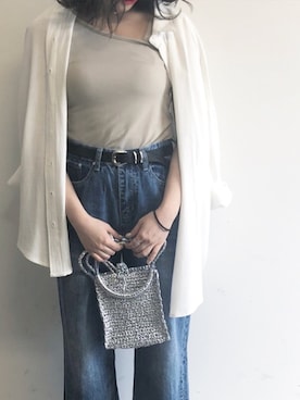 「Laugoa（ラウゴア）のアイテム」を使った、くすみんさん（レディース・153cm）の春コーディネート