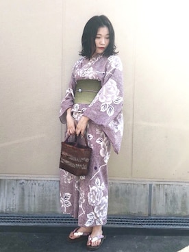 「holiday」｜「アイテム（浴衣）」を使った、くすみんさん（レディース・153cm）の夏コーディネート