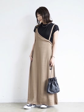 「アントマリーズ」｜「アイテム（ワンピース）」を使った、くすみんさん（レディース・153cm）の夏コーディネート