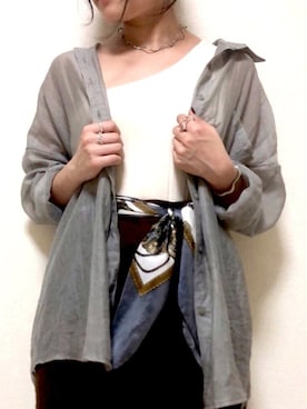 「ワンショルダー」｜「アイテム（アクセサリー）」を使った、くすみんさん（レディース・153cm）の秋コーディネート