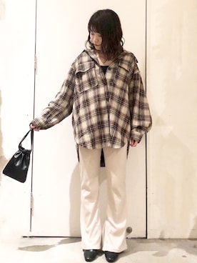 「アイテム（キャミソール、ブラック系）」を使った、くすみんさん（レディース・153cm）の秋コーディネート