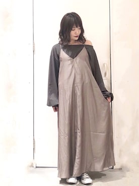 「Aunt Marie's（アントマリーズ）のWEARISTA YUKI × AUNT MARIE'S ミニ裏毛ボリュームスリーブTOPS（Tシャツ/カットソー）」を使った、くすみんさん（レディース・153cm）の秋コーディネート