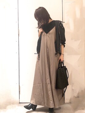 「アイテム（マウンテンパーカー）」を使った、くすみんさん（レディース・153cm）の秋コーディネート