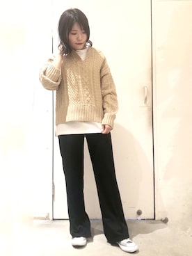 「YARD PLUS（ヤードプリュス）のアイテム」を使った、くすみんさん（レディース・153cm）の秋コーディネート
