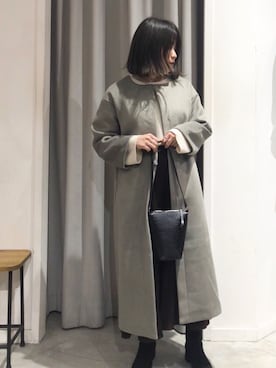 「アイテム（チェスターコート）」を使った、くすみんさん（レディース・153cm）の秋コーディネート