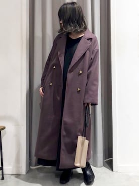 「アイテム（チェスターコート）」を使った、くすみんさん（レディース・153cm・20代）の冬コーディネート