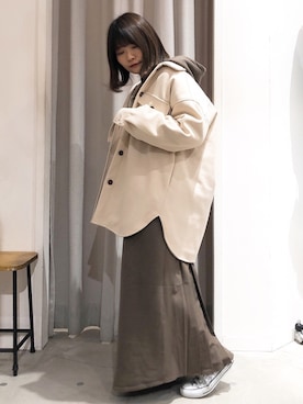 「アイテム（カバーオール）」を使った、くすみんさん（レディース・153cm）の冬コーディネート