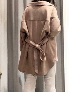 「春カラー」｜「アイテム（その他アウター）」を使った、くすみんさん（レディース・153cm）の冬コーディネート