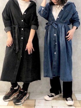 「アイテム（シャツワンピース）」を使った、くすみんさん（レディース・153cm・20代）の春コーディネート