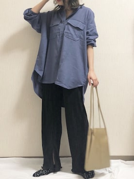 「アントマリーズ」｜「アイテム（トップス）」を使った、くすみんさん（レディース・153cm）の春コーディネート