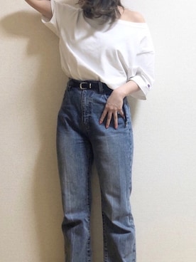 Champion チャンピオン Slobe別注ロング Tシャツ を使った人気ファッションコーディネート Wear