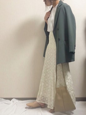 「アイテム（テーラードジャケット）」を使った、くすみんさん（レディース・153cm）の春コーディネート