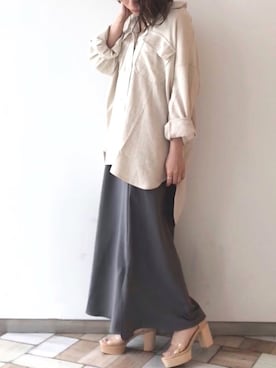 「LAGUNAMOON（ラグナムーン）のアイテム（パンプス）」を使った、くすみんさん（レディース・153cm）の春コーディネート