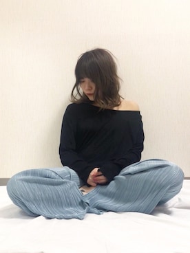 「プリーツ」｜くすみんさん（レディース・153cm）の春コーディネート