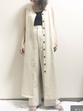 「アントマリーズ」｜「アイテム（スラックス）」を使った、くすみんさん（レディース・153cm）の春コーディネート