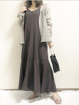 「アントマリーズ」｜「アイテム（ワンピース）」を使った、くすみんさん（レディース・153cm）の夏コーディネート