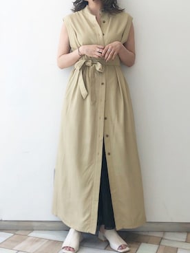 「アントマリーズ」｜「アイテム（ワンピース）」を使った、くすみんさん（レディース・153cm）の夏コーディネート