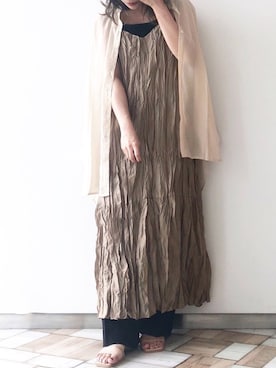 「アイテム（キャミソール、ブラック系）」を使った、くすみんさん（レディース・153cm）の夏コーディネート