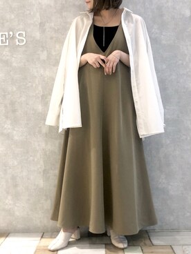 「アイテム（ジャンパースカート）」を使った、くすみんさん（レディース・153cm）の春コーディネート