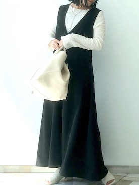 「アイテム（ジャンパースカート）」を使った、くすみんさん（レディース・153cm）の春コーディネート