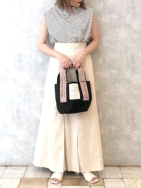 「THEATRE PRODUCTS（シアタープロダクツ）のアイテム（トートバッグ）」を使った、くすみんさん（レディース・153cm）の夏コーディネート